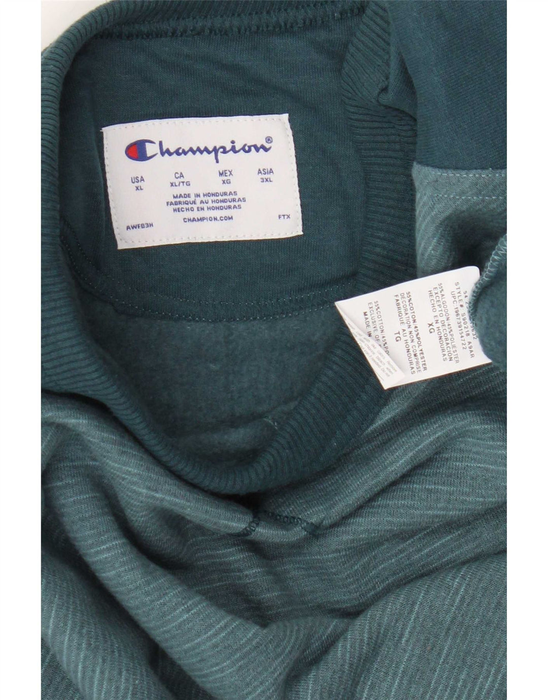 Champion Mens Sweatshirt Jumper XL Blue Colourblock Cotton