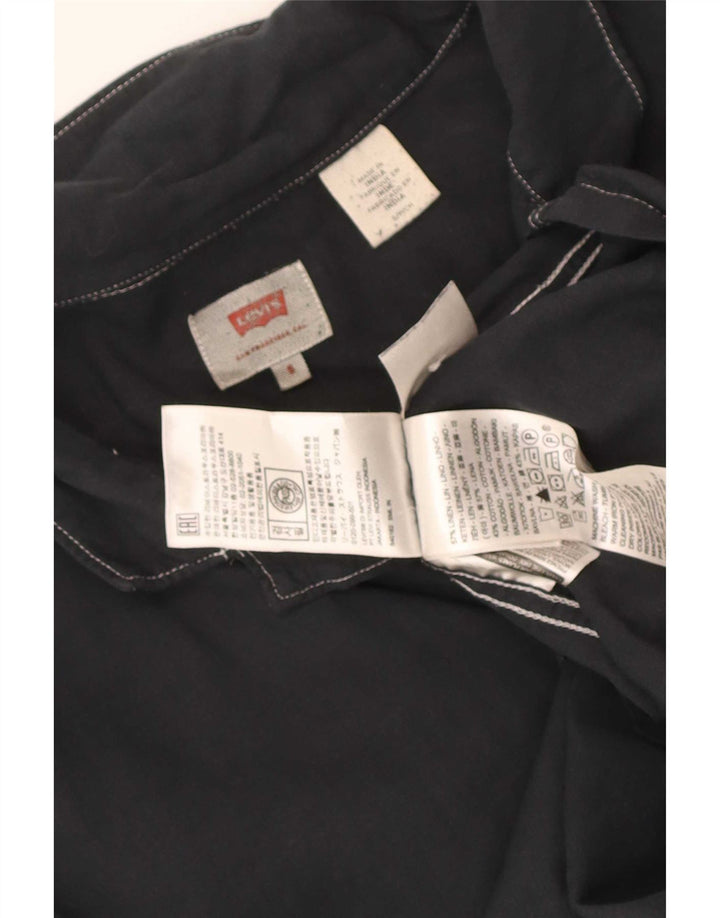 Camicia Levi's da uomo a maniche corte, vestibilità regolare, piccola in lino nero