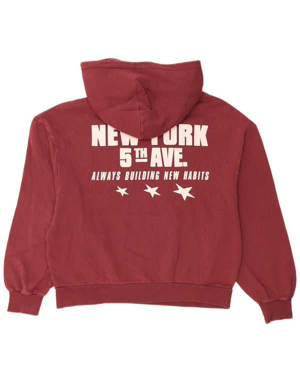Pull & Bear Pull & Bear Pulover Oversized Hoodie pentru femei UK 14 Medium Burgundy