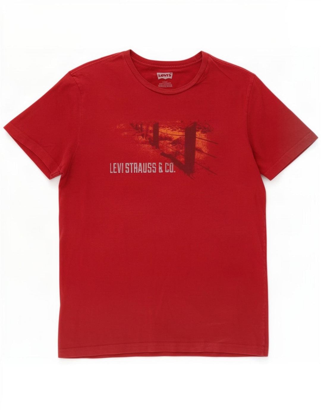 Levi's Herre Grafisk T-Shirt Top Stor Rød