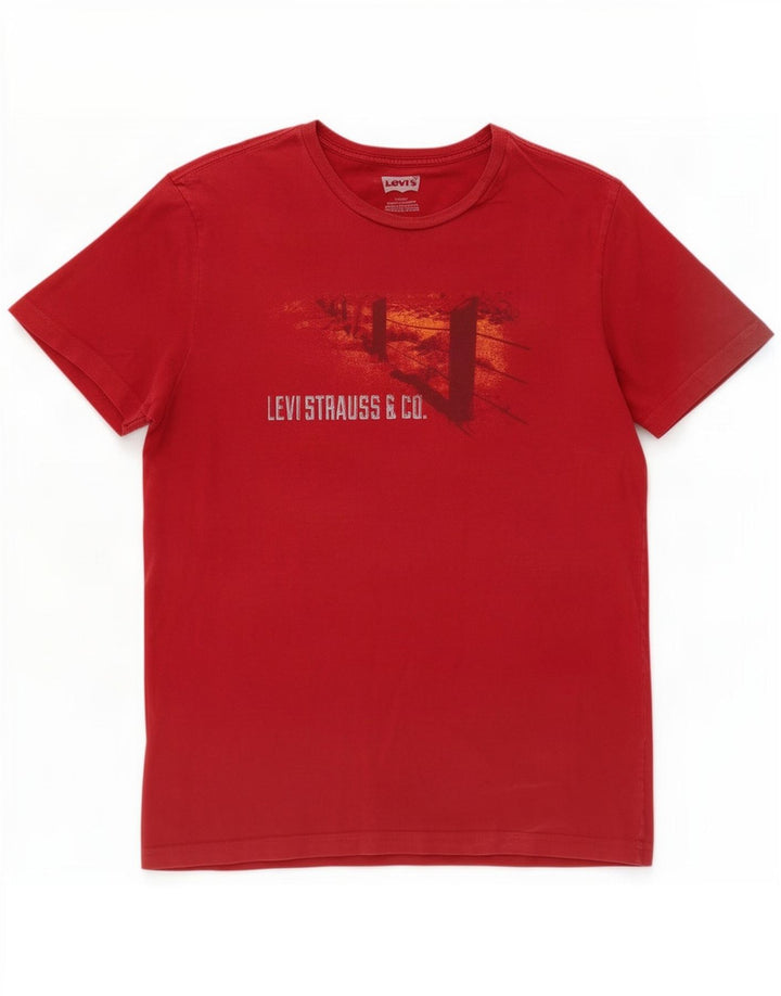 Levi's Herre Grafisk T-Shirt Top Stor Rød