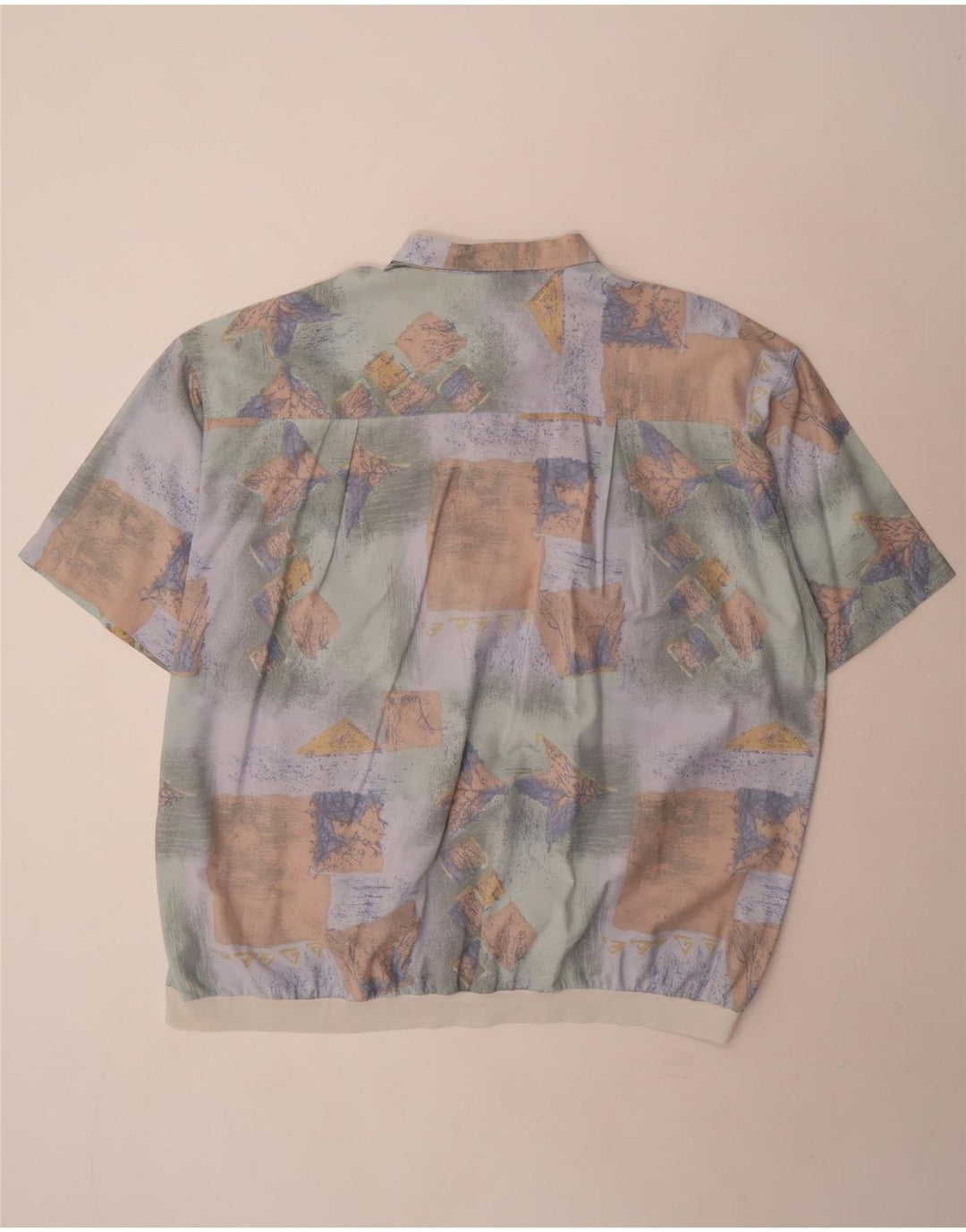 Canda Camisa de manga corta con patrón abstracto para hombre, talla 3XL, multicolor
