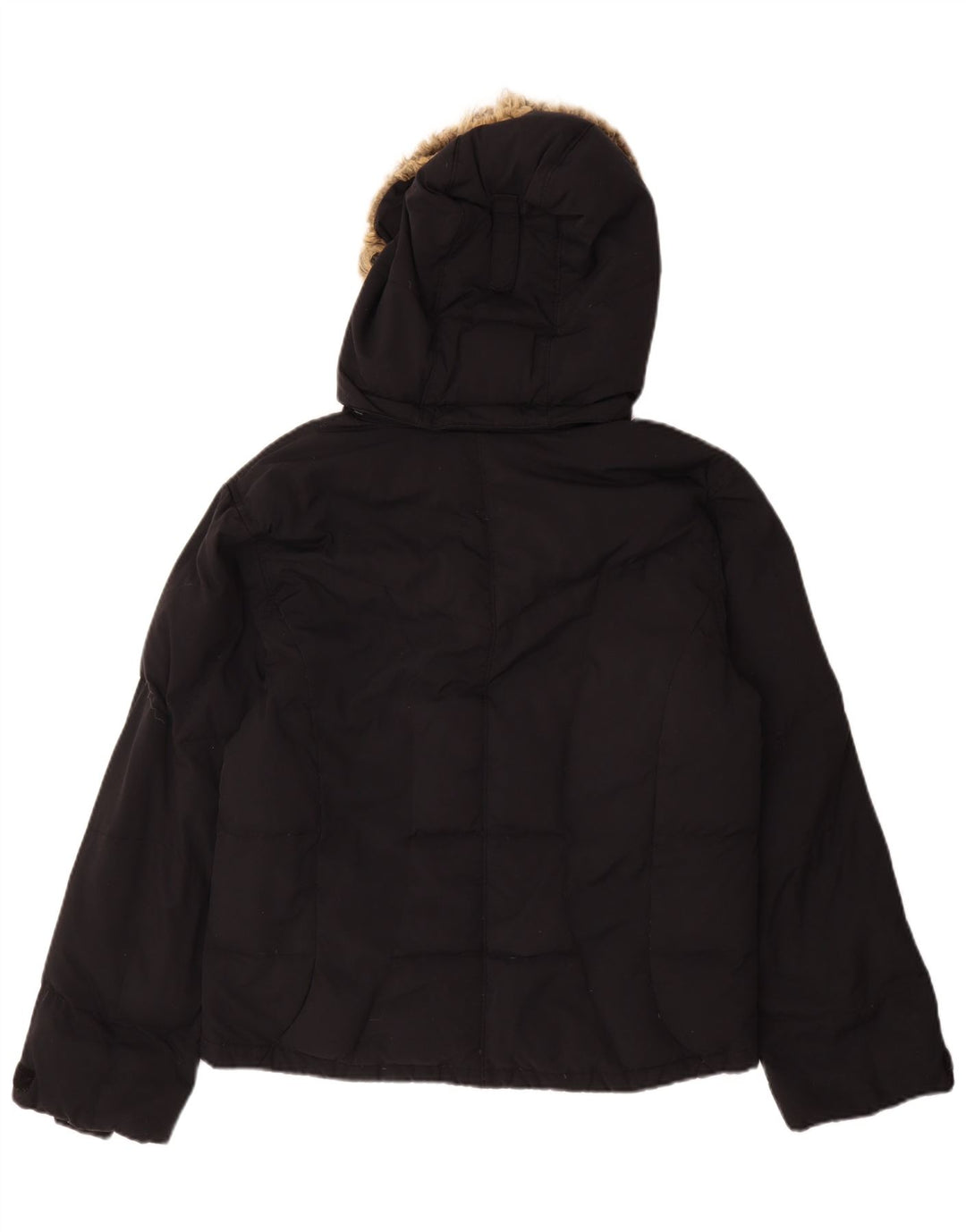 Columbia Womens Hooded Padded Jacket UK 16 Large Black Nylon