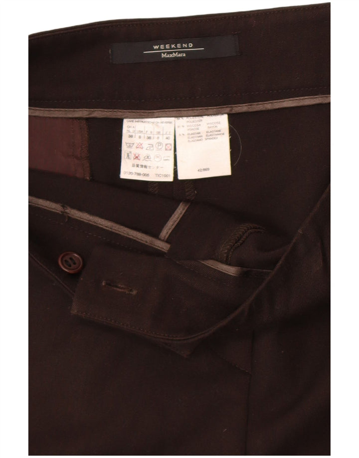 Pantaloni da abito bootcut da fine settimana Max Mara da donna UK 8 piccoli W27 L30 marrone