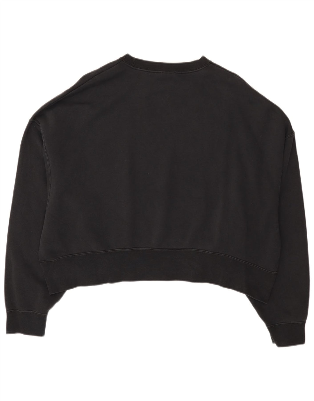 Nike Womens Crop Oversized Sweatshirt Jumper UK 14 Medium Black Cotton