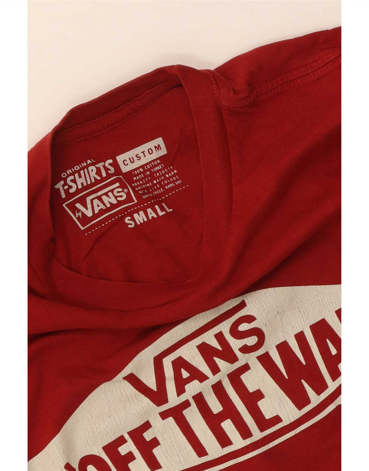 Vans Mens Custom Fit Graphic T-Shirt Top Small Red Cotton