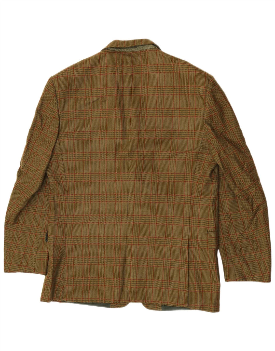 Brooksfield Mens 2 Button Blazer Jacket IT 50 Large Green Check Wool