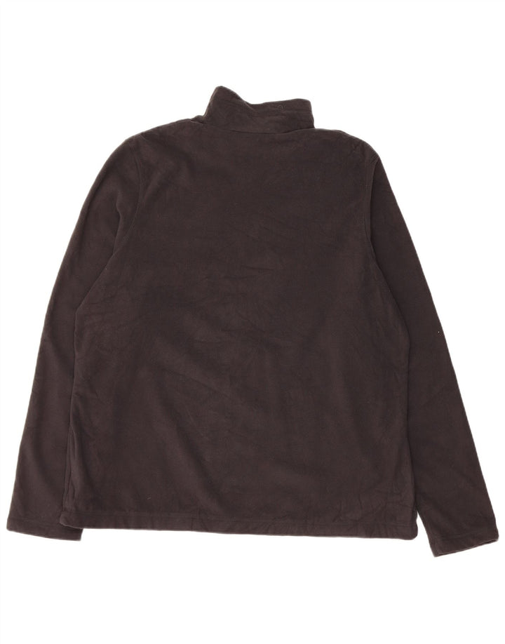 REEBOK Mens Zip Neck Fleece Jumper XL Black Polyester