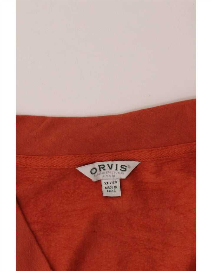 ORVIS Womens V-Neck Jumper Sweater UK 18 XL Orange Modal Vintage Orvis and Second-Hand Orvis from Messina Hembry 