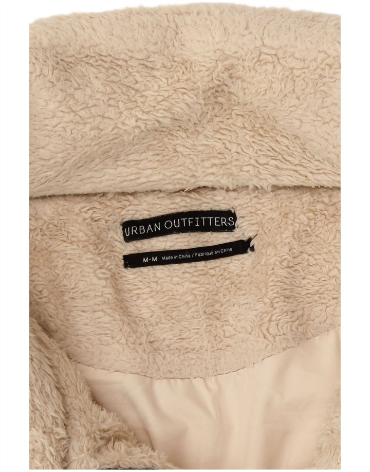 Urban Outfitters Womens Oversized Padded Fleece Jacket UK 14 Medium Beige