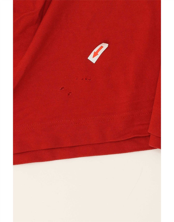 Lacoste Mens Rugby Polo Shirt Size 4 Medium Red Striped Cotton