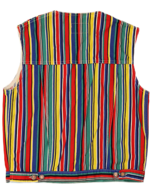Gilet da donna Benetton per famiglia blu UK 18 XL cotone a righe multicolore