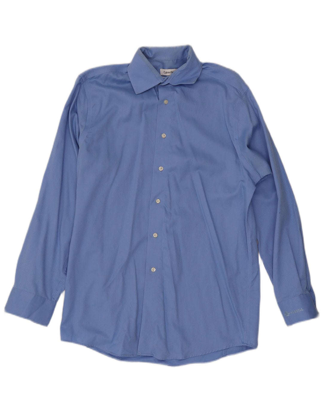 Calvin Klein Mens Shirt Size 14 1/2 15 Small Blue Cotton