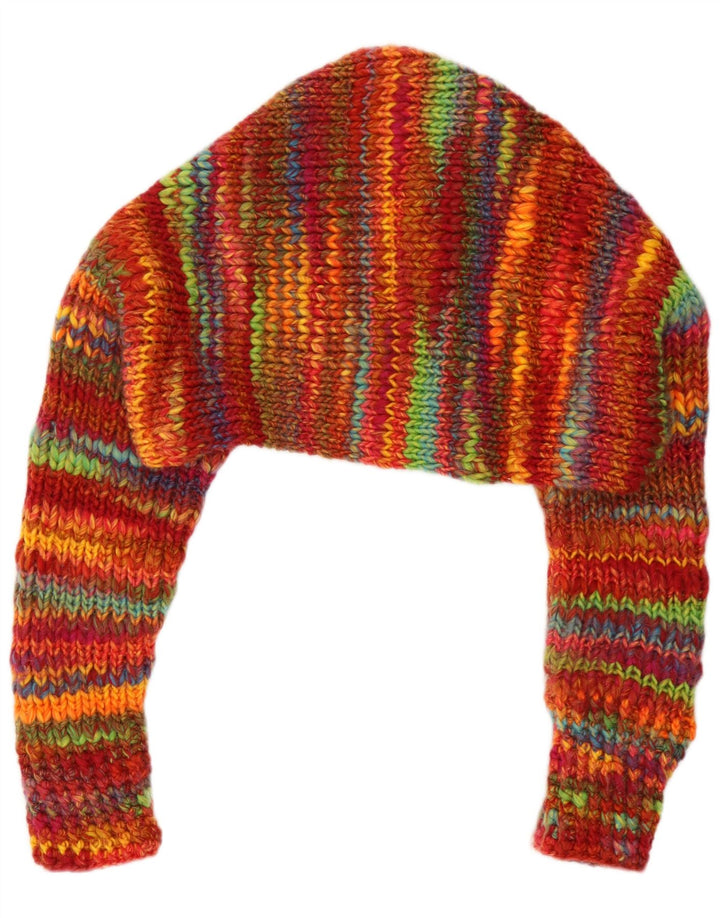 Vintage Womens Oversized Bolero Jumper UK 14 Medium Multicoloured Striped