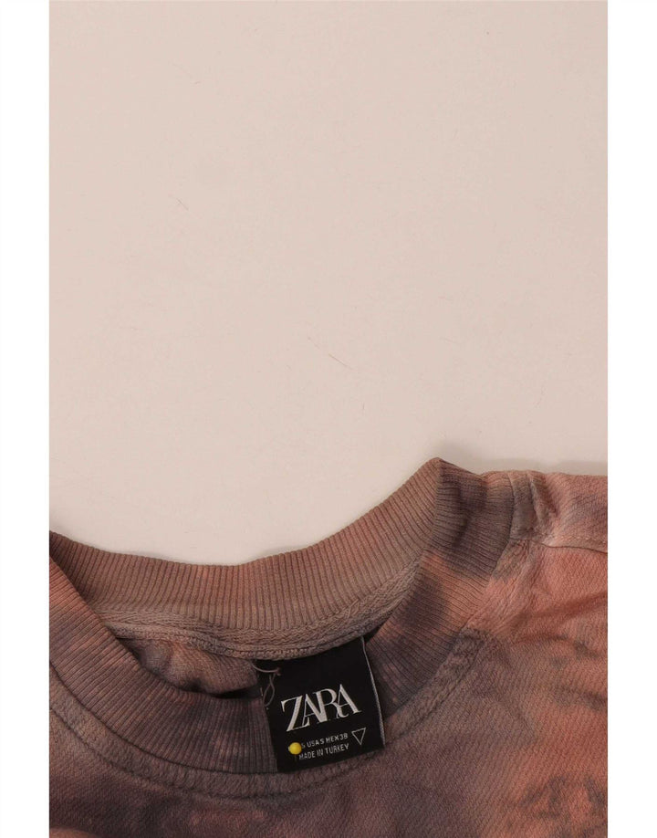 Zara Mens Graphic Loose Fit Sweatshirt Jumper Small Multicoloured Tie Dye