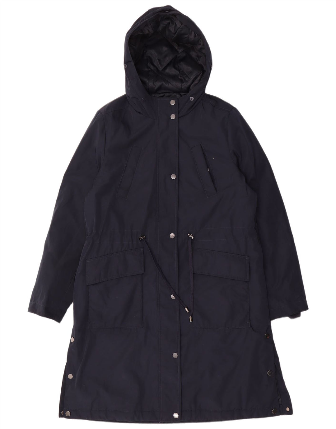 Cappotto giacca a vento con cappuccio da donna Marks & Spencer UK 14 medio blu navy