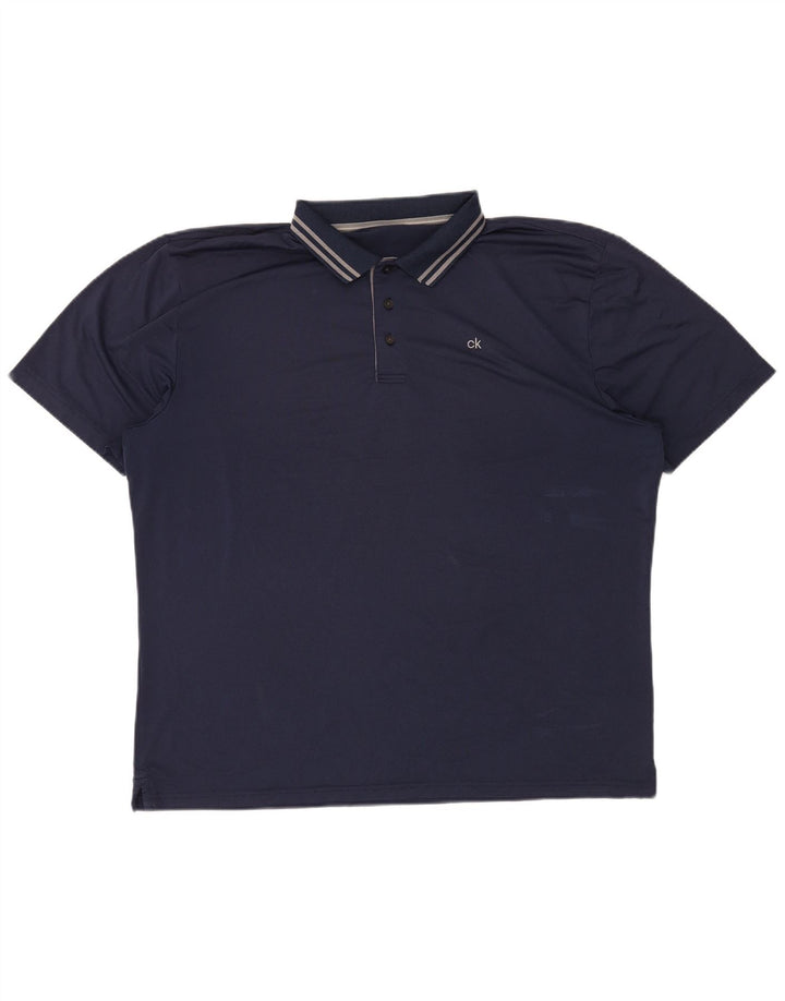 CALVIN KLEIN Mens Golf Polo Shirt XL Navy Blue Polyester
