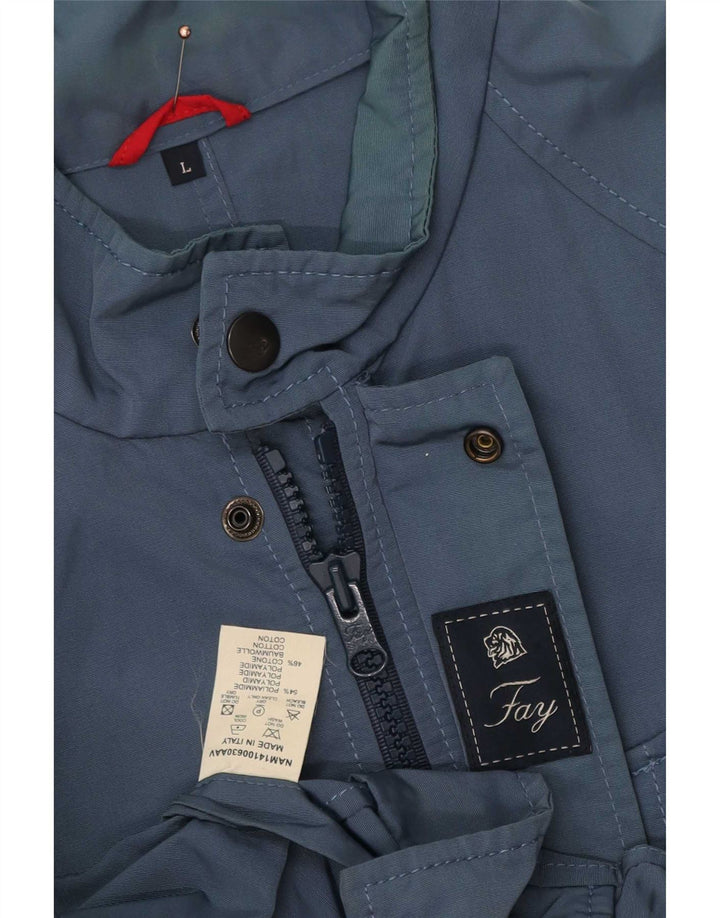 Fay Herre Utility Jacket UK 40 Large Navy Blue Polyester