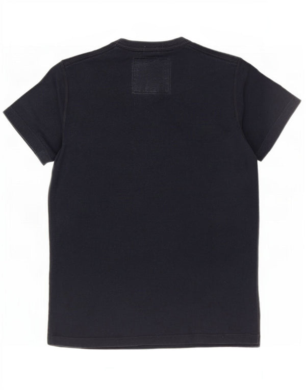 Abercrombie & Fitch Herren-Muskel-Grafik-T-Shirt-Oberteil aus mittelblauer, marineblauer Baumwolle