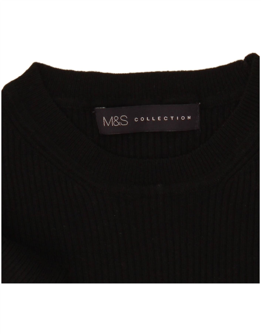 Marks & Spencer Womens Crew Neck Jumper Sweater UK 10 Small Black
