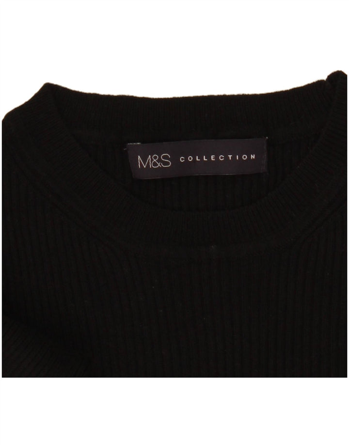 Marks & Spencer Womens Crew Neck Jumper Sweater UK 10 Small Black