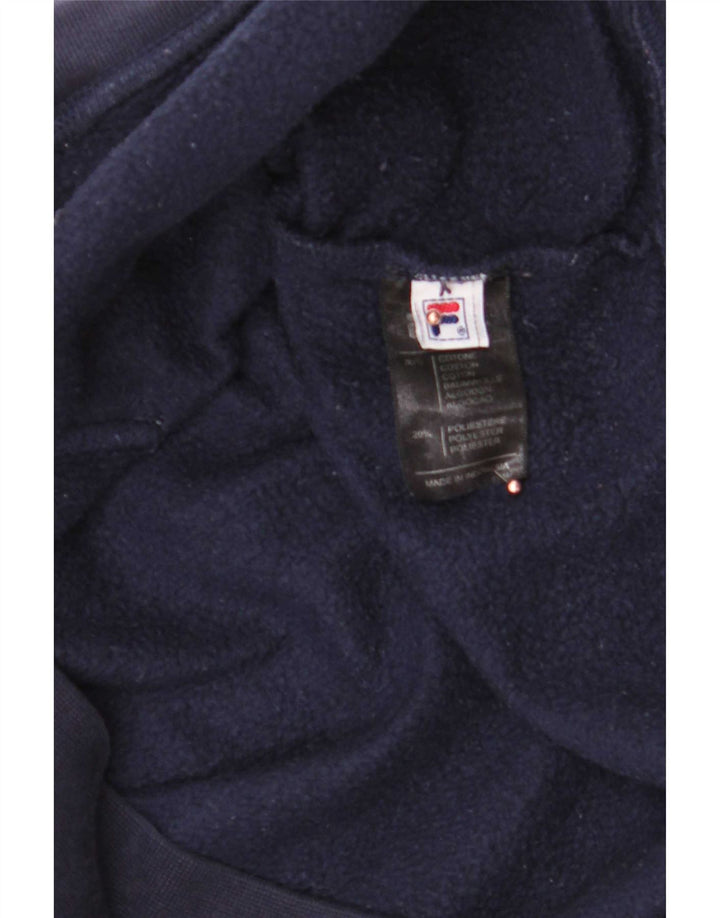Fila Mens Graphic Hoodie Jumper Medium Navy Blue Cotton