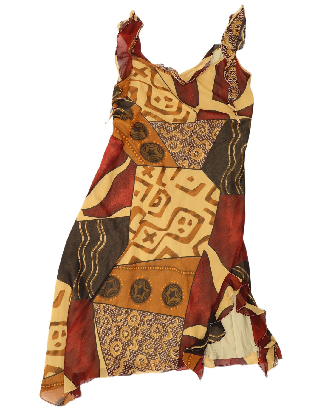 Rene Derhy Womens Asymmetrical Dress IT 48 XL Multicoloured Patchwork