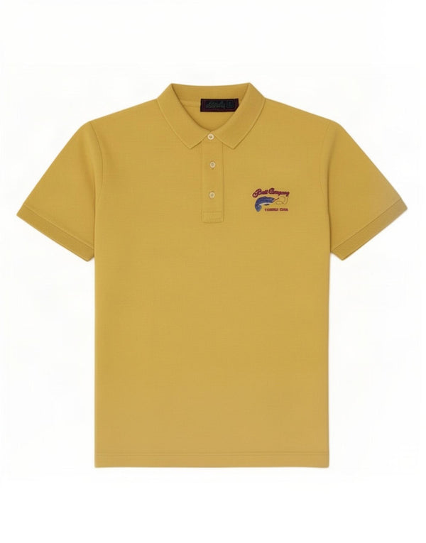 Best Company Mens Polo Shirt Large Yellow Cotton