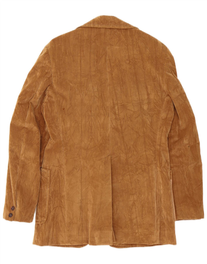 Vintage Womens 2 Button Suede Blazer Jacket EU 38 Medium Brown