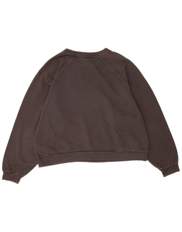 Levi's Womens Graphic Oversized Sweatshirt Jumper UK 18 XL Grey Cotton