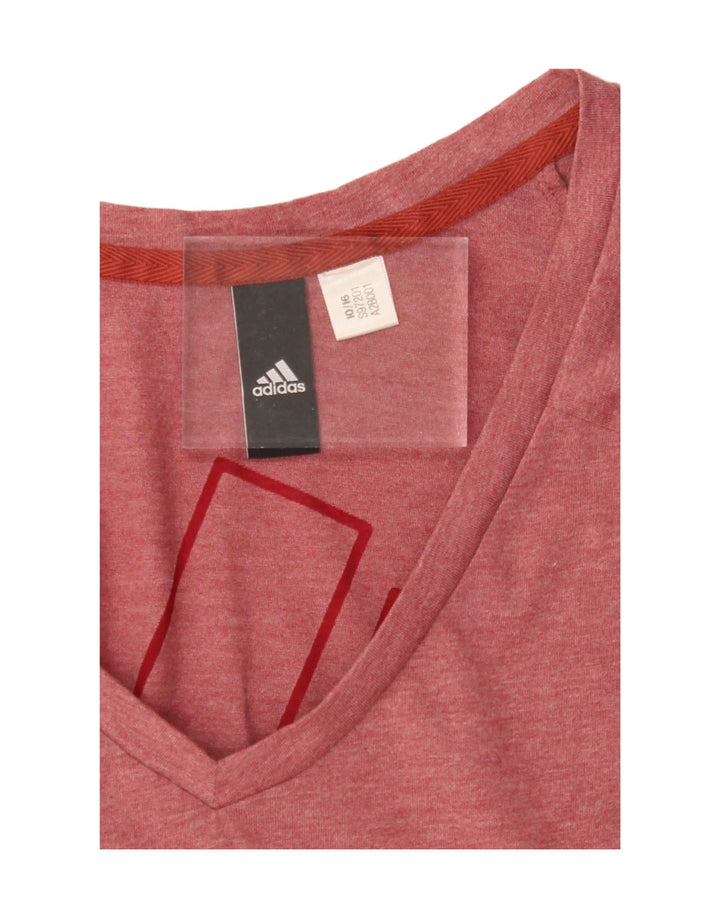 ADIDAS Womens Graphic T-Shirt Top UK 12 Medium Pink Vintage Adidas and Second-Hand Adidas from Messina Hembry 
