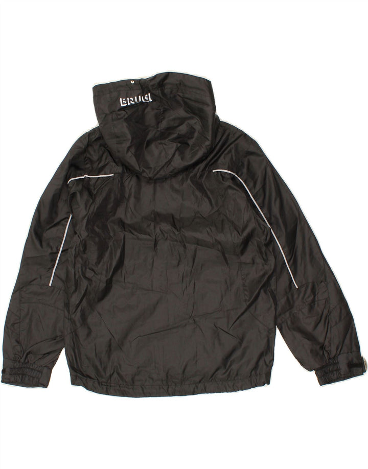 BRUGI Boys Hooded Rain Jacket 9-10 Years Black Polyester Vintage Brugi and Second-Hand Brugi from Messina Hembry 