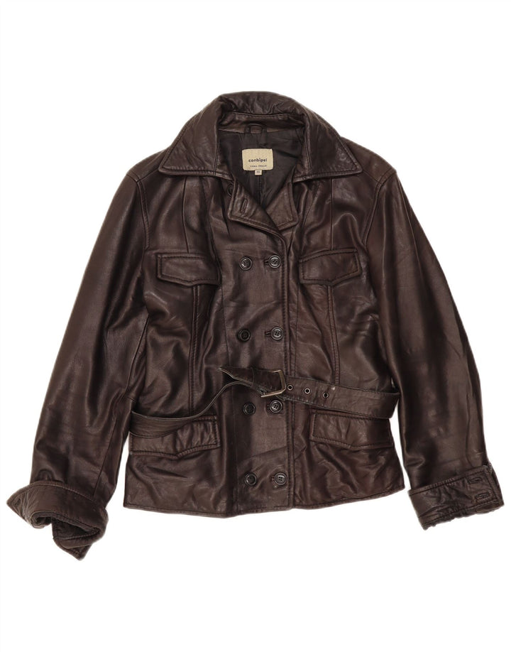 Giacca In Pelle Donna Conbipel IT 46 Large Pelle Marrone