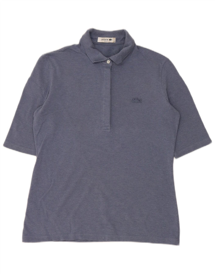 Lacoste Womens Slim Fit Polo Shirt Size 40 Medium Blue Cotton