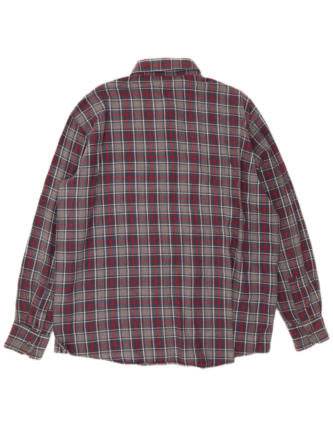 SEA BARRIER Mens Flannel Shirt XL Grey Check Cotton