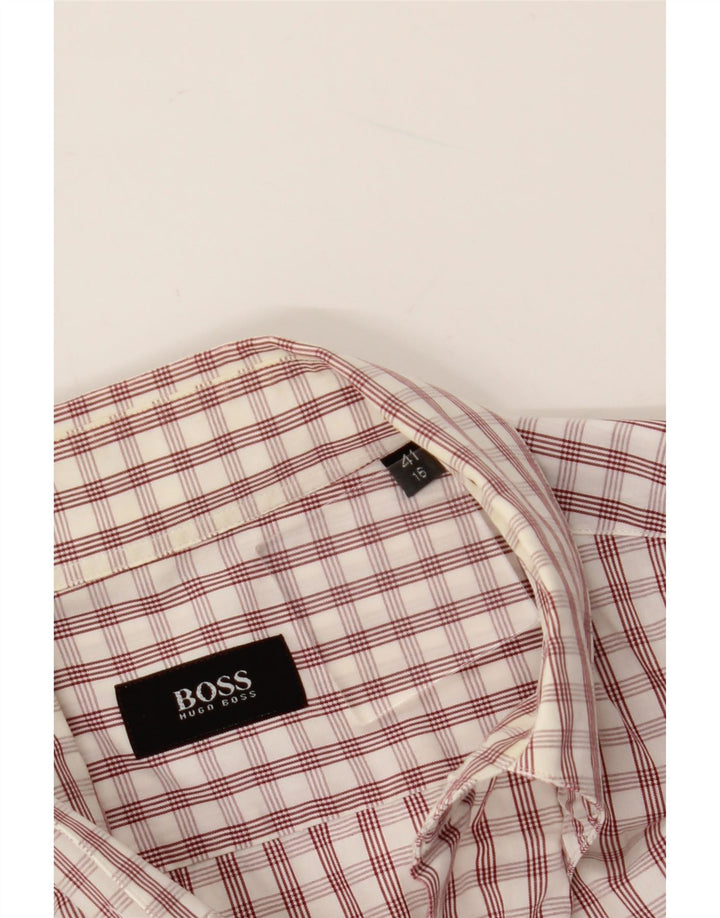 HUGO BOSS Herreskjorte str. 16 41 Stor hvid ternet bomuld