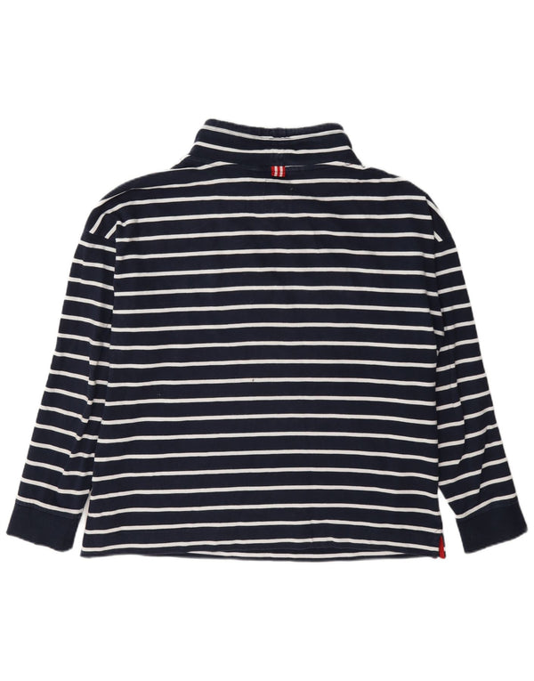 Joules Womens Sweatshirt Jumper UK 14 Large Bleu Marine Rayé Coton