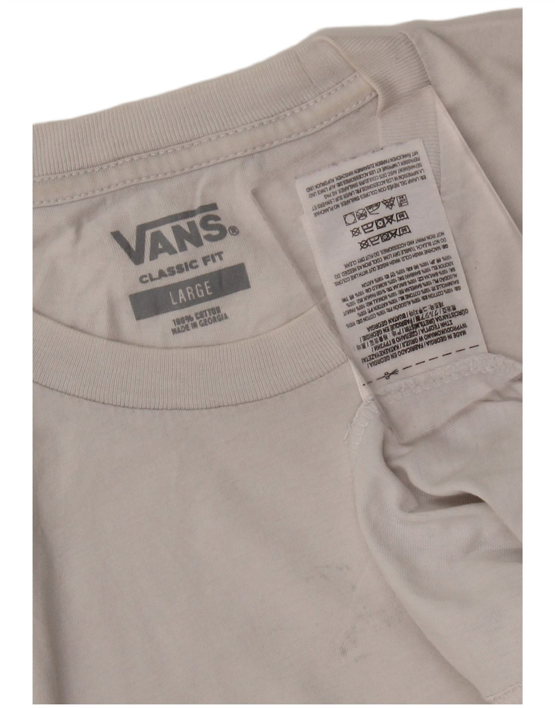 T-shirt da uomo dalla vestibilità classica VANS, taglia grande, in cotone bianco