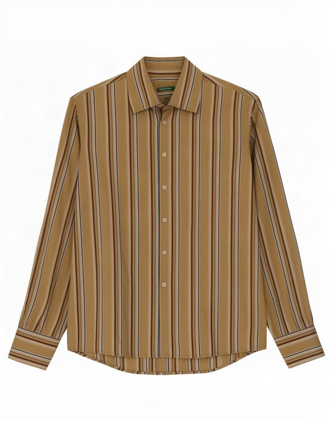 Camicia Benetton Uomo Beige Medio Righe