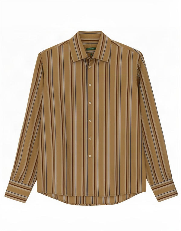 Camicia Benetton Uomo Beige Medio Righe