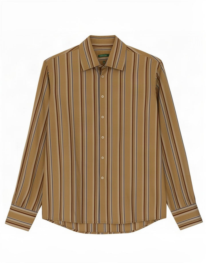 Camicia Benetton Uomo Beige Medio Righe