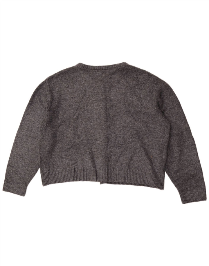 Marks & Spencer Womens Crop Oversized Cardigan Sweater UK 18 XL Grey