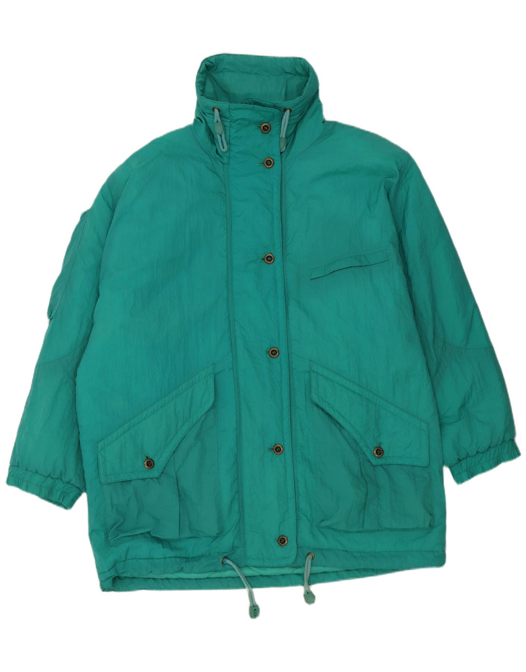 Vintage Womens Oversized Padded Coat EU 46 XL Green Nylon