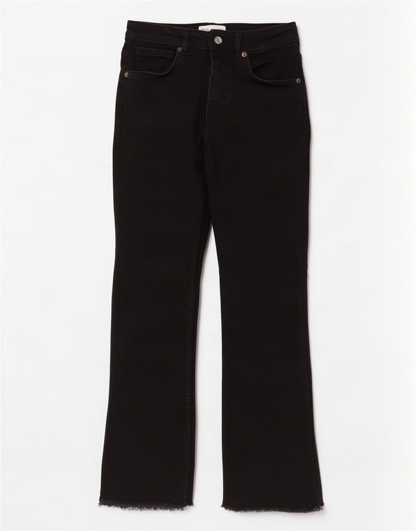 Zara Womens High Rise Bootcut Jeans EU 36 XS W26 L27 Black Cotton
