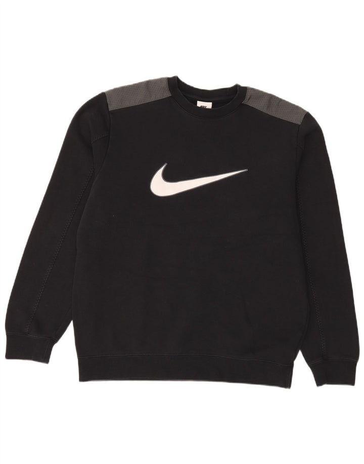 Ανδρικό γραφικό φούτερ Nike, μεσαίο μαύρο, βαμβακερό