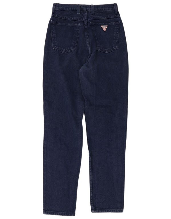 Blugi conici pentru femei Guess cu talie înaltă L26 L29 bumbac bleumarin