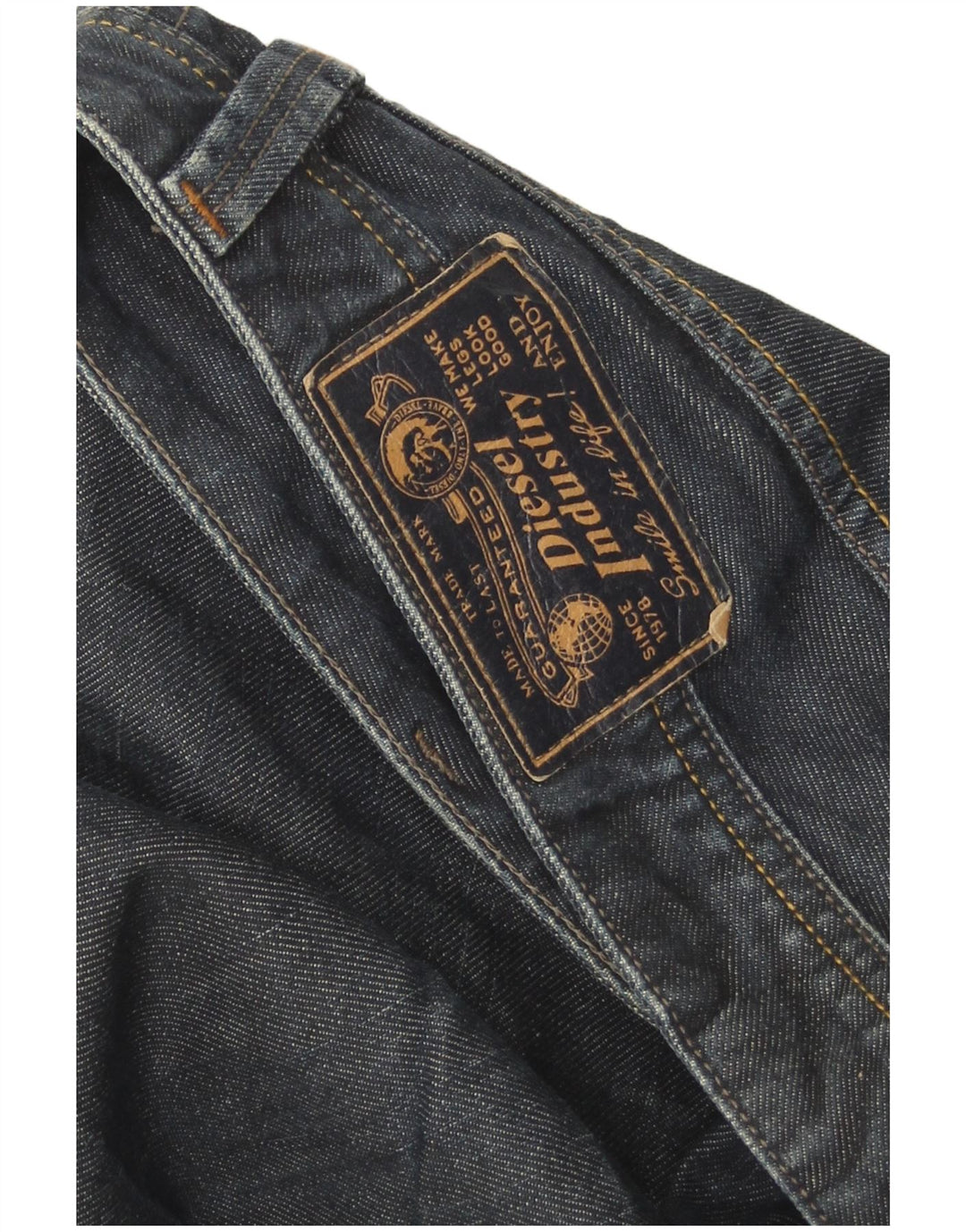 Diesel Mens Larkee Regular Straight Jeans W38 L32 Blue Cotton