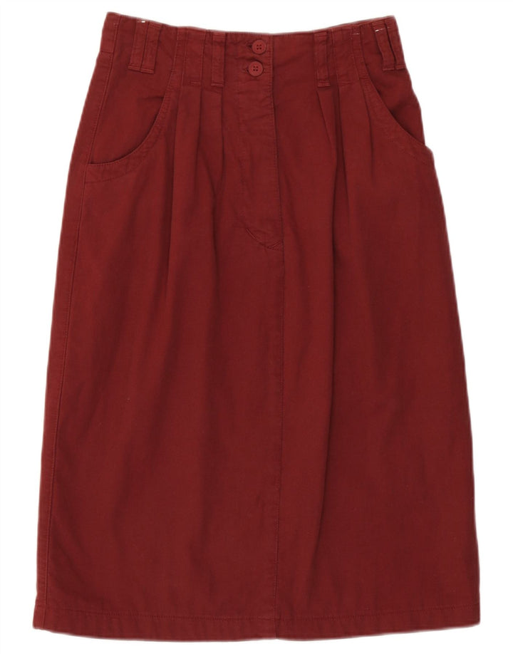 Vintage Womens Midi Skirt IT 40 Medium  Burgundy Cotton