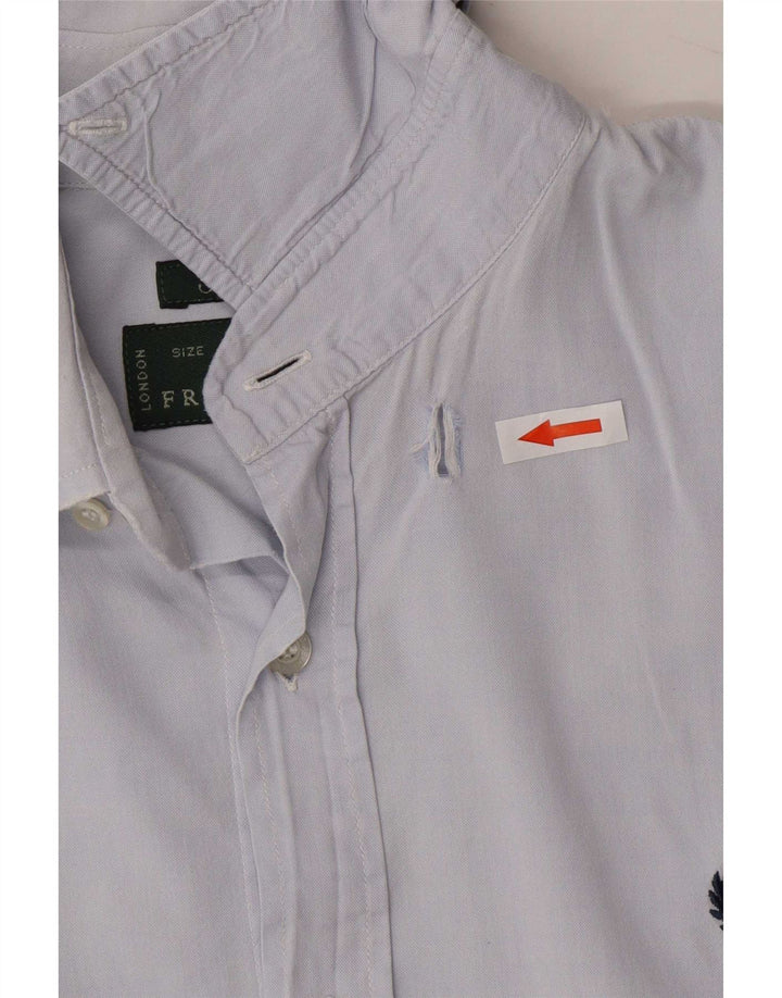 Fred Perry Herren Slim Fit Hemd Small Blue