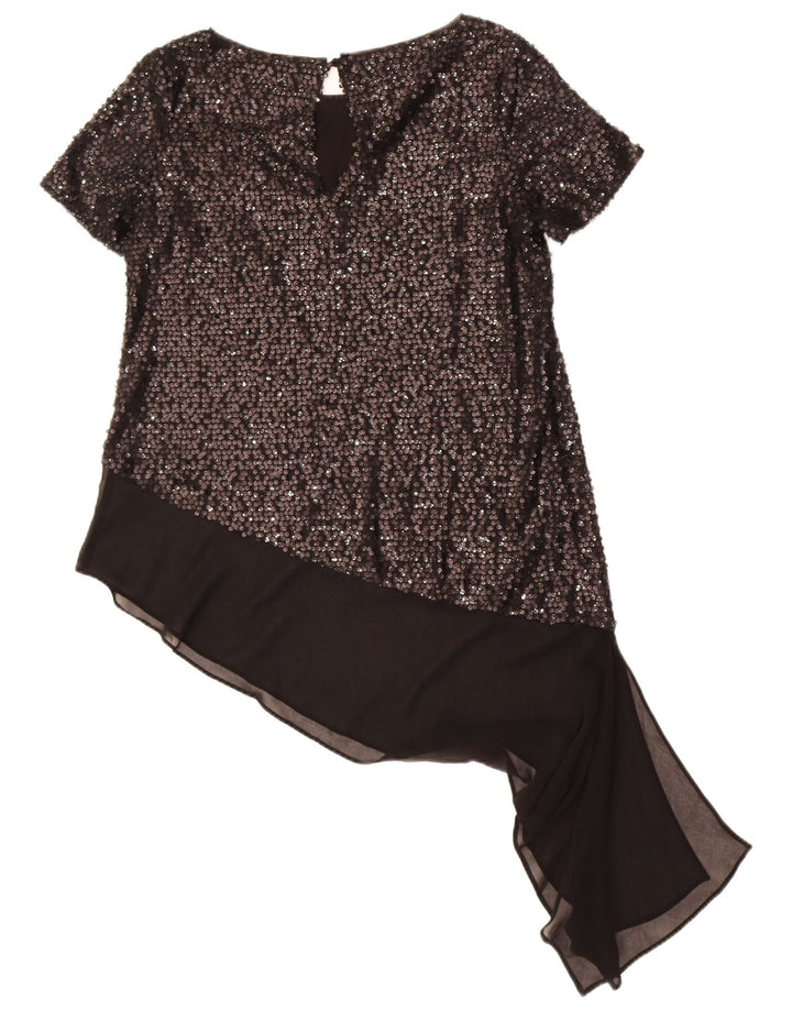 Coast Damen Asymmetrisches Blusenoberteil UK 12 Medium Schwarz